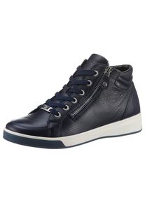 Schn&uuml;rboots Ara "ROM", Damen, Gr. 8,5 (42,5), blau (dunkelblau), Glattleder, Schuhe Schn&uuml;rboots, Keilabsatz, High Top-Sneaker, Freizeitschuh in Schuhweite G = weit