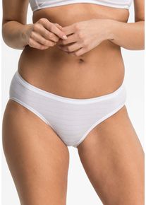 Bikinislip Speidel "Cotton&More", Damen, Gr. 40, 2 Stk., wei&szlig;, Single Jersey, Obermaterial: 56% Baumwolle, 34% Polyamid, 10% Elasthan, gestreift, unifarben, k&ouml;rpernah, Unterhosen Bikinislip, bequem, elastisch, modern, weich, basic, Baumwollmix