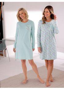 w&auml;schepur Schlafanzug W&Auml;SCHEPUR, Damen, Gr. 44/46, bunt (kalkmint, bedruckt, kalkmint), 100% Baumwolle, Homewear-Sets Schlafanzug