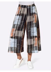 Hosenrock Classic Basics, Damen, Gr. 40, schwarz (schwarz, ecru, bedruckt), 100% Polyester, gemustert, mehrfarbig, wadenlang, R&ouml;cke Hosenrock