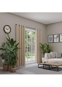 Neutex for you! Verdunkelungsvorhang NEUTEX FOR YOU "INSULA", beige (dunkelbeige), B:140cm H:220cm, Polyester, Gardinen, Verdunkelungsvorhang, Uni-Dimout f&uuml;r starke Verdunklung, nach Ma&szlig;