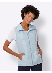 Kurzweste Classic Basics, Damen, Gr. 38, blau (hellblau), 100% Polyester, unifarben, Westen Kurzweste