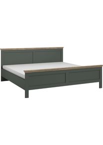 Bettgestell Home Affaire "Evora, Landhausstil, Doppelbett, in 3 Gr&ouml;&szlig;en erh&auml;ltlich", gr&uuml;n (gr&uuml;n, eiche lefkas), B:171,5cm H:88,5cm L:211cm, Betten, Bettgestell, aus FSC-zertifiziertem Holzwerkstoff