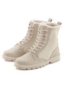 Stiefelette Vivance "Stiefel, Boots", Damen, Gr. 37, beige, Obermaterial: 100% Lederimitat. Decksohle: 100% Textilmaterial. Futter: 100% Textilmaterial. Laufsohle: 100% Synthetik, unifarben, Basic, Schuhe Stiefelette, mit Warmfutter und leichter Profilsohle VEGAN, Topseller
