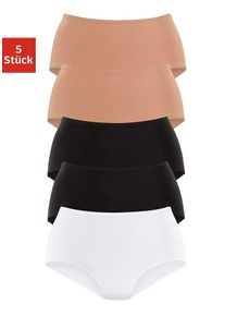 Taillenslip Petite Fleur, Damen, Gr. 40/42, beige (beige, schwarz, wei&szlig;), Obermaterial: 95% Baumwolle, 5% Elasthan, unifarben, k&ouml;rpernah, Unterhosen Taillenslip, aus elastischer Baumwolle, Topseller