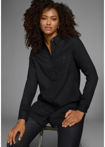 Longbluse OTTO products, Damen, Gr. 44, schwarz, Web, Obermaterial: 100% Viskose (LENZING&trade; ECOVERO&trade;), figurumspielend h&uuml;ftbedeckend, &Auml;rmel mit &Auml;rmelschlitz Manschette, Blusen Longbluse