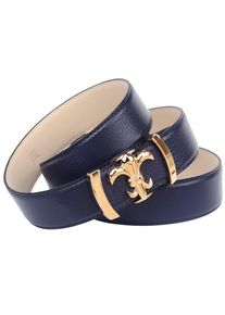 Lederg&uuml;rtel Anthoni Crown, Damen, Gr. 100, blau, Leder, unifarben, G&uuml;rtel Lederg&uuml;rtel, Lacklederg&uuml;rtel in dunkelblau mit Lilienschlie&szlig;e