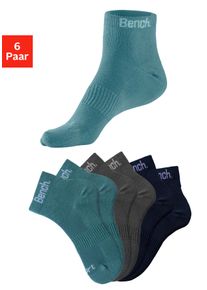 Sportsocken Bench., Herren, Gr. 35-38, bunt (2x dunkel mint, 2x grau, 2x marine), Baumwollmischung, unifarben, elastisch, Socken Sportsocken, mit antibakterieller Feuchtigkeitsregulierung, Topseller
