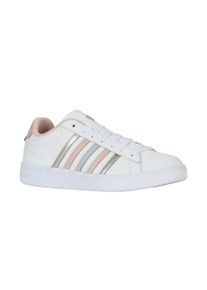 Sneaker K-Swiss "Court Tiebreak II", Damen, Gr. 36, wei&szlig; (wei&szlig;, cameo rose, wei&szlig;), Leder, Schuhe Sneaker