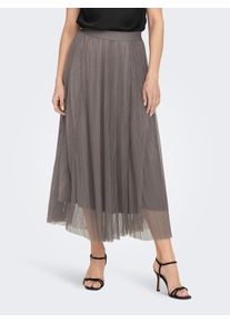 Maxirock Only "ONLLAVINA SKIRT JRS", Damen, Gr. XXL (44), braun (antler), Jersey, Obermaterial: 100% Polyester, unifarben, wadenlang, R&ouml;cke Maxirock, Polyester