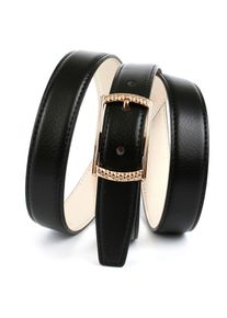 Lederg&uuml;rtel Anthoni Crown, Damen, Gr. 90, schwarz, Leder, unifarben, G&uuml;rtel Lederg&uuml;rtel, in Hirschpr&auml;gung mit gemusterter Schlie&szlig;e