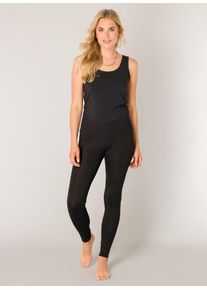 Leggings Base Level "Ybica", Damen, Gr. 46, N-Gr, schwarz, Jersey, Obermaterial: 94% Viskose, 6% Elasthan, unifarben, Basic, figurbetont lang, Hosen Leggings, In weicher und elastischer Qualit&auml;t, Topseller