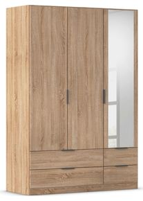 Kleiderschrank Rauch "Dreht&uuml;renschrank Schrank Garderobe Ankleide Schlafzimmer LAGOA", braun (eiche sonoma), B:136cm H:197cm T:54cm, Holzwerkstoff, Schr&auml;nke, Kleiderschrank, ger&auml;umige Schubladen, 3 Breiten, optional mit Aufsatz MADE IN GERMANY