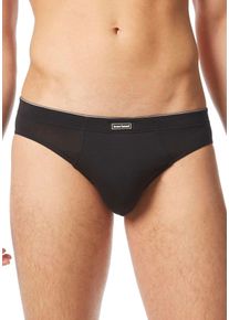 Slip Bruno Banani "INFINITY", Herren, Gr. XL, schwarz, Obermaterial: 47% Baumwolle, 47% Modal, 6% Elasthan, unifarben mit Farbeinsatz, k&ouml;rpernah, Unterhosen Slip, mit Markenpr&auml;gung am Bund