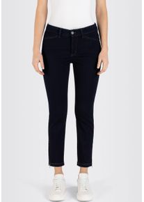 7/8-Jeans MAC "Dream Chic", Damen, Gr. 46, L&auml;nge 27, blau (dunkelblau rinsed), Denim/Jeans, Obermaterial: 65% Baumwolle, 31% Polyester, 4% Elasthan, Abriebeffekte, sehr figurbetont 7/8-L&auml;nge, Jeans 7/8-Jeans, verk&uuml;rzte Form mit Rei&szlig;verschluss
