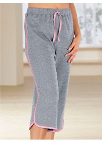 Caprihose, Damen, Gr. 56, Normalgr&ouml;&szlig;en, grau (grau, meliert), 100% Baumwolle, 25% Polyester, 75% Baumwolle, unifarben, knielang, Hosen Caprihose