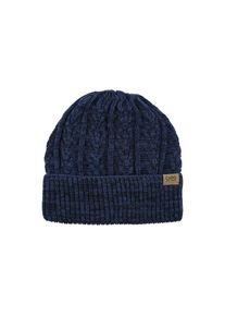 Strickm&uuml;tze CAPO, Herren, blau (midnight), Strick, Wollmischung, meliert, M&uuml;tzen Strickm&uuml;tze, Rippenstrick, nat&uuml;rliche Thermoregulierung