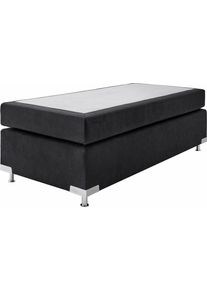 Boxspringbett "Holland", schwarz, B:92cm L:201cm, Microvelours (100% Polyester), Westfalia Schlafkomfort, Komplettbetten, Boxspringbett, ohne Kopfteil, frei im Raum stellbar