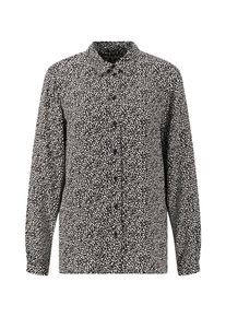 Langarmbluse Fynch-Hatton, Damen, Gr. 38, schwarz-wei&szlig; (schwarz), Stoff, Obermaterial: 100% Viskose, regular fit, Rundhals, 1-Knopf-Manschette, Blusen Langarmbluse, mit Minimalprint