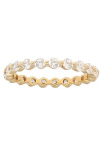 Goldring Firetti "Schmuck Geschenk Gold 375 Damenring Goldring Verlobung" Gr. 19, gold (gelbgoldfarben, kristallwei&szlig;), Fingerringe, Damen, 19, Gelbgold 375, 2,5mm, Goldring, mit Zirkonia (synth.)