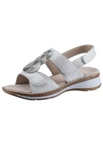 Sandale Ara "HAWAII", Damen, Gr. 39, wei&szlig;, Veloursleder, metallic, Schuhe Sandale, Sommerschuh, Sandalette, Keilabsatz, in Bequemweite G (= weit)