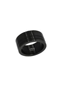 Fingerring s.Oliver "2039738/-39/-40/-41" Gr. 62, grau, Fingerringe, Herren, 62, Edelstahl, 12mm, Fingerring