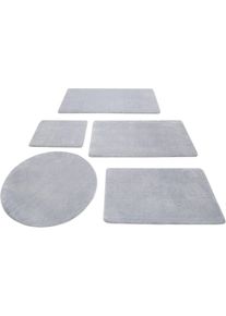Badematte WECON HOME BASICS "Joris" Gr. 4, grau (hellgrau), H:20mm, Polyester, Badematten, Badematte, waschbar, viele Gr&ouml;&szlig;en, Badezimmerteppich, uni