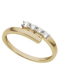 Fingerring Firetti "Schmuck Geschenk Gold 333 Damenring Goldring" Gr. 17, gelb (gelbgoldfarben, wei&szlig;goldfarben, kristallwei&szlig;), Fingerringe, Damen, 17, Gelbgold 333, 1,5mm, Fingerring, mit Zirkonia (synth.)