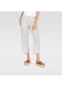 Leinenhose MAC "NORA cropped", Damen, Gr. 34, N-Gr, grau (fog grau melange), Web, Obermaterial: 100% Leinen, 7/8-L&auml;nge, Hosen Leinenhose, Sommerhose temperaturausgleichend und angenehm auf der Haut