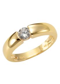 Fingerring Firetti "Schmuck Geschenk Silber 925 Silberring Spannring-Optik" Gr. 56, gold (gelbgoldfarben, kristallwei&szlig;), Fingerringe, Damen, 56, Silber 925 (Sterlingsilber), 5mm, Fingerring, mit Zirkonia (synth.)