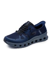Slip-On Sneaker Skechers "GLIDE-STEP PRO", Herren, Gr. 40, blau (navy, dunkelgrau), Textil, Schuhe Slip-On Sneaker, Laufschuh, Trainingsschuh mit flexibler Traktionslaufsohle