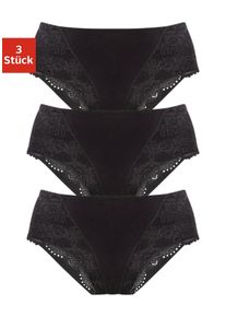 Formslip Petite Fleur, Damen, Gr. 36/38, schwarz, Obermaterial: 90% Baumwolle, 10% Elasthan (LYCRA). Miedereinsatz: 90% Polyamid, 10% Elasthan. Spitze: 90% Polyamid, 10% Elasthan, unifarben, Unterhosen Formslip, aus elastischer Baumwoll-Qualit&auml;t