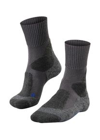 Wandersocken Falke "TK1 Adventure Cool", Herren, Gr. 46-48, grau (asphalt meliert), Materialmix, normal, Socken Wandersocken, hoher Schutz f&uuml;r bergiges Gel&auml;nde, schnelltrocknend, atmungsaktiv