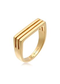 Partnerring Elli Premium "Ring Siegelring Rechteck Trend Form 925 Silber" Gr. 54, gold, Fingerringe, Damen, 54, Silber 925 (Sterlingsilber), Partnerring