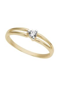 Goldring Firetti "Schmuck Geschenk Gold 333 Vorsteckring, Verlobungsring" Gr. 19, wei&szlig; (gelbgoldfarben, wei&szlig;goldfarben, kristallwei&szlig;), Fingerringe, Damen, 19, Gelbgold 333, 1,5mm, Goldring, mit Zirkonia (synth.)