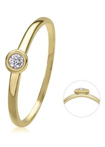 Diamantring ONE ELEMENT "0,05 ct Diamant Brillant Ring aus 585 Gelbgold" Gr. 57, gold, Fingerringe, Damen, 57,mit Brillant, Gelbgold 585, Diamantring