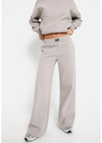Sweatpants LSCN BY LASCANA, Damen, Gr. 40/42, N-Gr, beige (sand), Sweatware, Obermaterial: 60% Baumwolle, 40% Polyester, unifarben, bequem, Hosen Sweatpants, extra weiche Sweatware