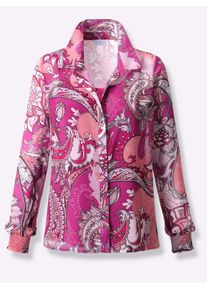 CR&Eacute;ATION L Langarmbluse CREATION L, Damen, Gr. 42, pink (magenta, mauve, bedruckt), 100% Polyester, gemustert, mehrfarbig, Blusen Langarmbluse