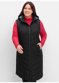 Steppweste sheego, Damen, Gr. 44, schwarz, 100% Polyamid, Taschenfutter:100% Polyester, Wattierung:100% Polyester, unifarben, Westen Steppweste