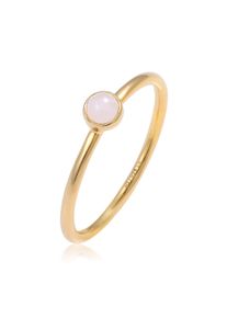 Silberring Elli "Ring Rosenquarz Edelstein Stabelring 925er Silber" Gr. 58, gold, Fingerringe, Damen, 58, Silber 925 (Sterlingsilber), Silberring