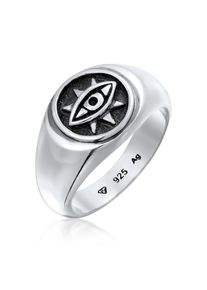 Siegelring Kuzzoi "Ring Siegelring Evil Eye 925 Sterling Silber" Gr. 66, silber, Fingerringe, Herren, 66, ohne Stein, Silber 925 (Sterlingsilber), 12mm, Siegelring