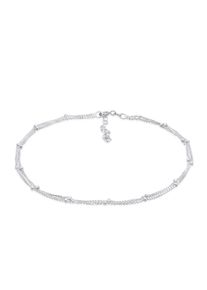 Fu&szlig;kette Elli "Fu&szlig;schmuck Fu&szlig;kette mit Kugeln zeitlos 925 Silber" Gr. 25, silber, Fu&szlig;ketten, Damen, 25, Silber 925 (Sterlingsilber), Fu&szlig;kette
