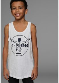 Tanktop Chiemsee "BASIC", Jungen, Gr. 140/146, wei&szlig;, Jersey, Obermaterial: 100% Baumwolle, bedruckt, Basic, l&auml;ssig geschnitten, Tops Tanktop, mit Logo-Druck in Kontrast