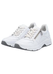 Sneaker Rieker, Damen, Gr. 36, wei&szlig;, Lederimitat, Schuhe Sneaker, mit seitlichem Rei&szlig;verschluss, Freizeitschuh, Halbschuh, Schn&uuml;rschuh