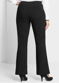 Bootcuthose sheego, Damen, Gr. 116, Langgr&ouml;&szlig;en, schwarz, 70% Viskose, 25% Polyamid, 5% Elasthan, unifarben, Hosen Bootcuthose