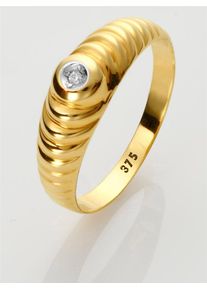 Fingerring Lady Gr. 17, gold (gelbgold 375), Fingerringe, Damen, 17, Metall, Fingerring