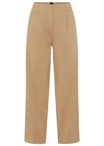 Chinohose BOSS Orange "Taquina Premium Damenmode", Damen, Gr. 42, N-Gr, rust, copper 222, Twill, Obermaterial: 98% Baumwolle, 2% Elasthan, unifarben, lang, Hosen Chinohose, im Loose Barrel Fit