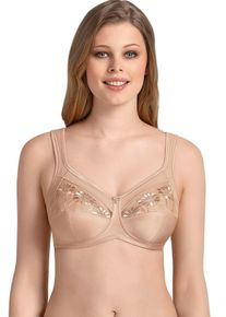 Entlastungs-BH ANITA SINCE 1886 "Safina", Damen, Gr. 95, Cup F, beige (sand), Stoff, Obermaterial: 50% Polyamid, 25% Polyester, 10% Elasthan, 10% Viskose, 5% Baumwolle, klassisch, BHs Entlastungs-BH, Cup C-F, mit Spitze, dreigeteilter Cup, Entlastungtr&auml;ger, ohne B&uuml;gel