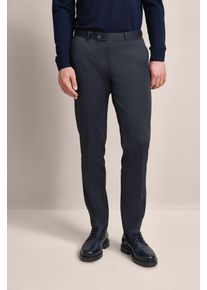 Anzughose Bugatti, Herren, Gr. 52, Normalgr&ouml;&szlig;en, blau (marine), 85% Polyester, 11% Viskose, 4% Elasthan, unifarben, gerade, unten schmal, Hosen Anzughose, mit Stretchfunktion