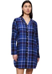 Nachthemd Triumph "Boyfriend NDW 01 X Checks", Damen, Gr. 44, N-Gr, blau (blau, schwarz combination), Flanell, Obermaterial: 100% Baumwolle, Kleider Nachthemd, bequem und stilvoll